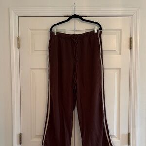 GAP Wide-Leg Linen Pants in Rich Brown